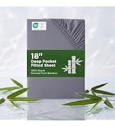 Bedsure Fitted Sheet Queen, 100% Rayon Derived from Bamboo, Breathable &amp; Soft, Cooling Bottom She...