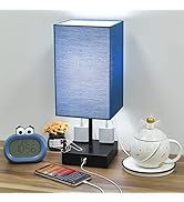 Navy Blue Bedside Lamp 