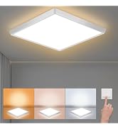 DODOPEN LED Flush Mount Ceiling Light Fixture 12 inch, 2400LM 3000K/4500K/6500K Hardwire Light Fi...