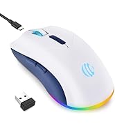 Wireless Mouse, 2-in-1(BT 5.2+2.4Ghz) 1600DPI Bluetooth Mice with USB Connect Available, Recharge...
