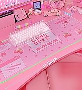 JMIYAV Pink RGB Gaming Mouse Pad 31.5x12 Inch PC XL Large Extended Glowing Led Light Up Desk Pad ...