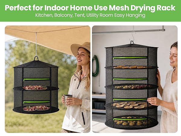 MEKOLIFE Indoor Herb Drying Rack, Hanging Mesh for Kitchen &amp;amp; Balcony
