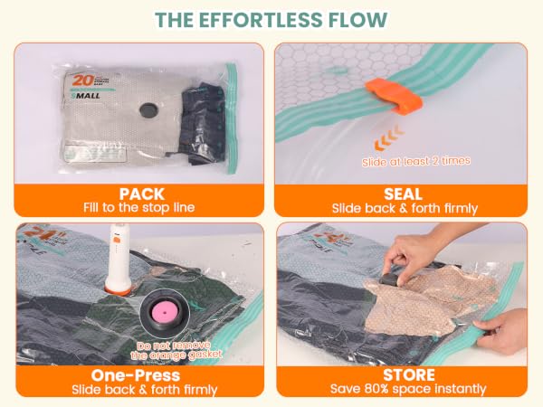 Vacuum Seal Bags for Travel with Rechargeable Cordless Pump, Compression Packing Cubes