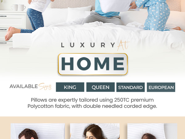 king size pillows, queen pillows, pillows for bed, king size pillow, bed pillow