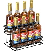 Vantimo 8 Bottle Coffee Syrup Organizer Rack, 2 Tier Coffee Syrup Stand Holder for Coffee Bar, Co...