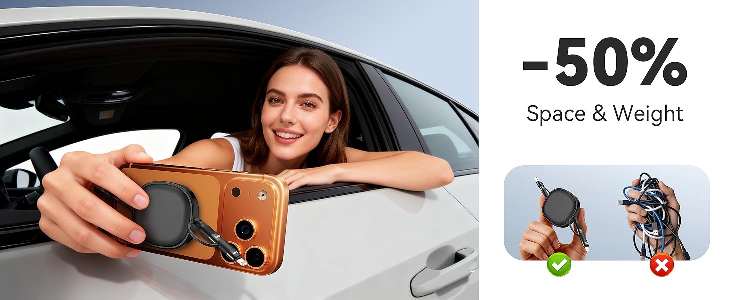 More Portable 5 in 1 Retractable Charging Cable