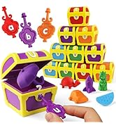Coogam Alphabet Learning Toys for Toddlers, 26pcs Surprise Letters Treasure Locks with Keys, Uppe...