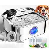 oneisall Dog Water Fountain, 2.6Gal/10L Stainless Steel Dog Water Bowl Dispenser with Deeper Drin...