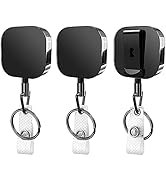 Teskyer 3 Pack Retractable Badge Holders, Heavy Duty Retractable Badge Reels with Belt Clip and K...