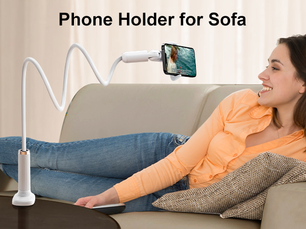 HIYJEN Gooseneck Phone Holder for Bed Laying Down with Clamp