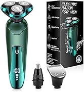 Electric Razor for Men, Electric Shavers for Men's Faces, Detachable Blade 3D Rotary for Shaving ...