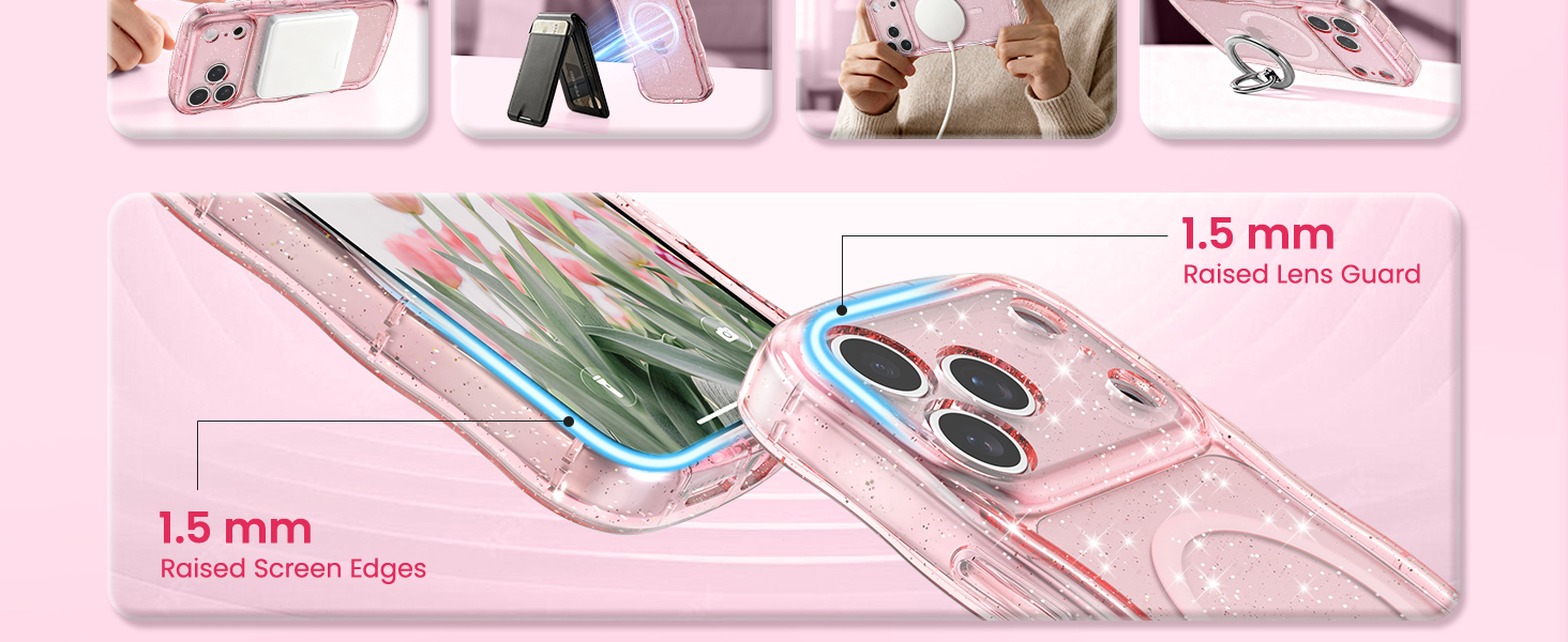 crystal Clear case transparent case magnetic case glitter case Glossy case cute case aesthetic case