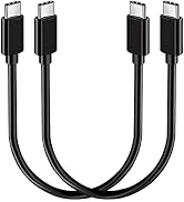 SUMPK 1FT USB C to USB C Cable 100W 2 Packs, Short USB C 3.1 Fast Charging PD Cord, 10Gbps High S...