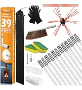 Sealegend 39 Feet Chimney Sweep Kit Chimney Brush, Chimney Cleaning Kit and Rotary Chimney Cleani...