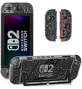FUNDIARY Clear Glitter Protective Case for Nintendo Switch 2, Shockproof Accessories for Switch 2...