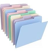 HABGP 9 Pcs Manilla Folders 8.5 x 11 Inch, 1/3-Cut Tab Colored File Folders Letter Size, Plastic ...