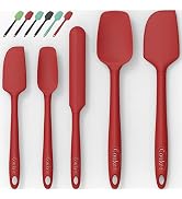 Silicone Spatula Set of 5,High Temperature Resistant, Food Grade Silicone, Dishwasher Safe, for B...