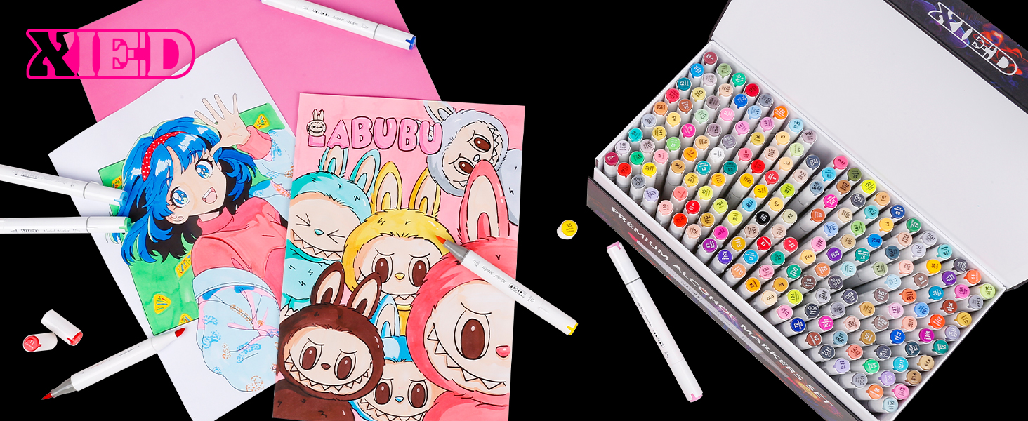 XIEED 180 Colors Alcohol Markers