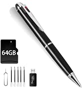 1080P Nanny Camera Pen, 64G Body Camera, Rechargeable Portable Pocket Cam, Security Cameras for B...