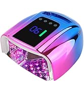 BOMOQING 96W Rechargeable UV LED Nail Lamp, Cordless UV Light for Nails with LCD Display Auto Sen...