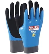 GOL-SIV Double Insulated Electrical Gloves,400V Low Voltage Electrician Safety Gloves,Rubber Non ...