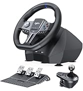 PXN - V9 Gen2 Racing Wheel - 270&amp;900° Car Sim Steering Wheel, 3 Pedals, H Shifter, APP Support, V...