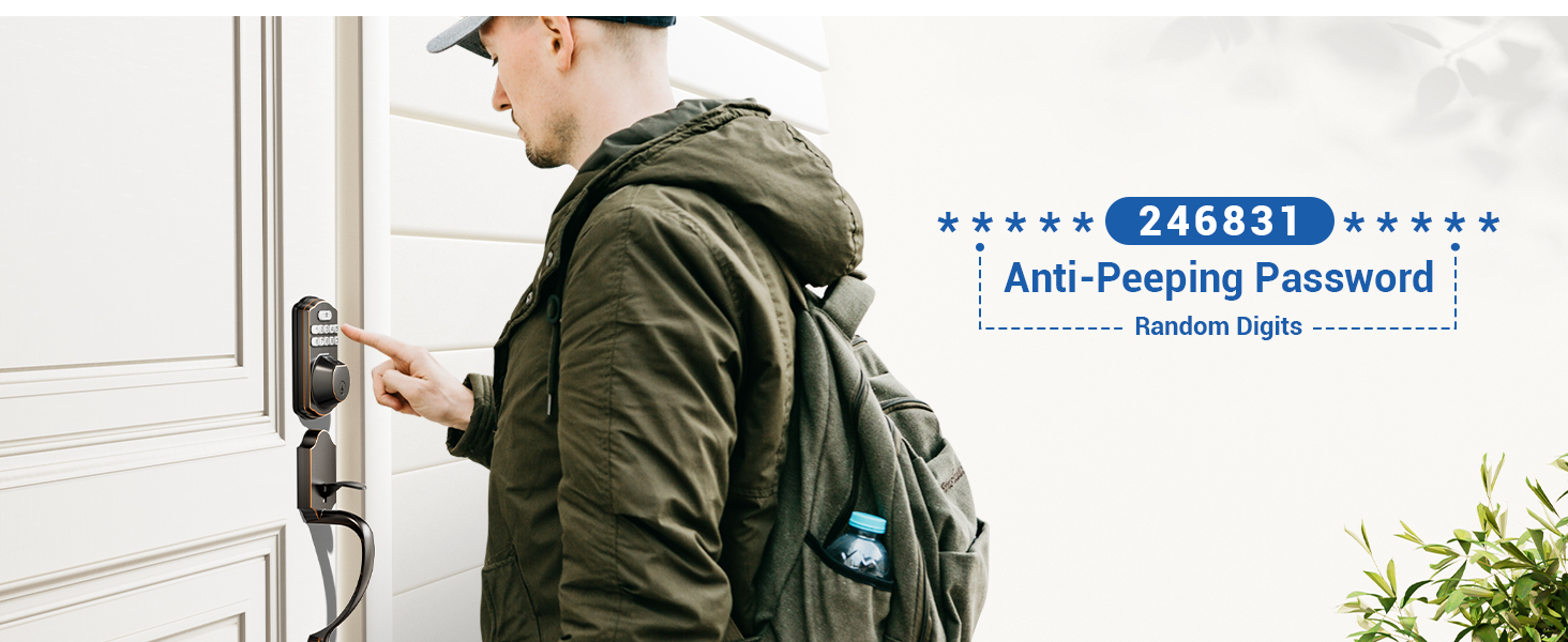 keyless entry door lock with handle