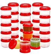 Elsjoy 30 Pack Condiment Container with Lid, 1.18 Oz Salad Dressing Container Cup To-Go Small Foo...
