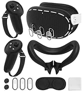 Silicone Cover Set Compatible with Oculus/Meta Quest 3 Accessories, Touch Controller Grips Cover,...