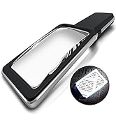 4X Large Magnifying Glass with [10 Anti-Glare &amp; Fully Dimmable LEDs]-Evenly Lit Viewing Area-The ...