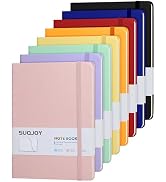 SUQJOY 8 Pack Lined Journal Notebooks for Writing,160 Pages, 5.5x8.3inch,Leather Hardcover, 100 G...