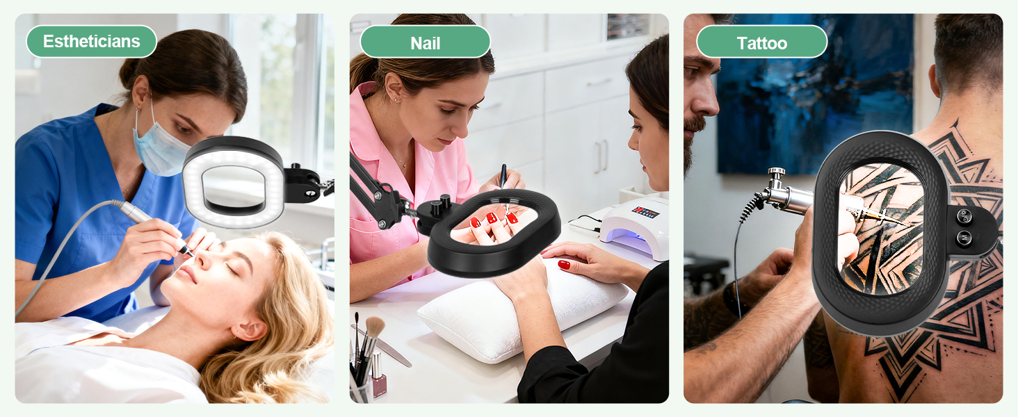 desktop magnifying glass magnifier hands free aesthetic lamp Beauty workbench light nail tattoos