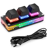 Ecarke Black USB Mini 3-Key Keypad Mechanical Gaming Keyboard Programming Macro with Software One...