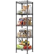 5 Tier Metal Shelving Unit Wire Shelves Storage Rack:Adjustable Storage Shelves Standing Bathroom...