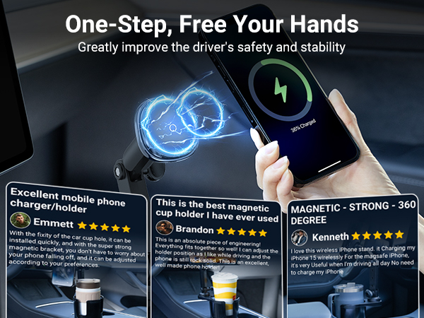 Magnetic Wireless Cup Charging Holder