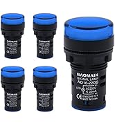 Baomain 22mm LED Indicator Pilot Light AD16-22D 220V AC 20mA Energy Saving Blue Pack of 5