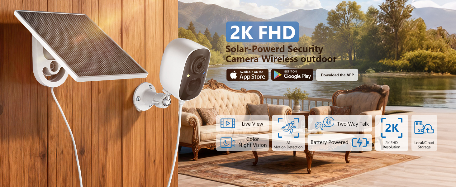 Solar powered security camera