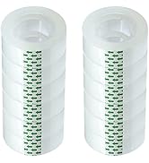 Transparent Tape,Roll Clear Tape Refills for Dispenser, Tear by Hand, 3/4-Inch Clear Tape Refill ...