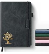 Vintage Hardcover Leather Journal Notebook, A5 Lined Notebook for Business Work School, 224 Pages...