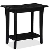 VICTORY RELAX Forevich Wood Shower Bench Stool with Storage Shelf Waterproof Shower Chair Spa Bat...