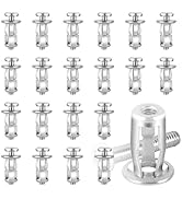 20Pcs M4 x 20 Hollow Door Anchor Set, Hollow Metal Cavity Fixing Hollow Wall Anchors for Aluminiu...