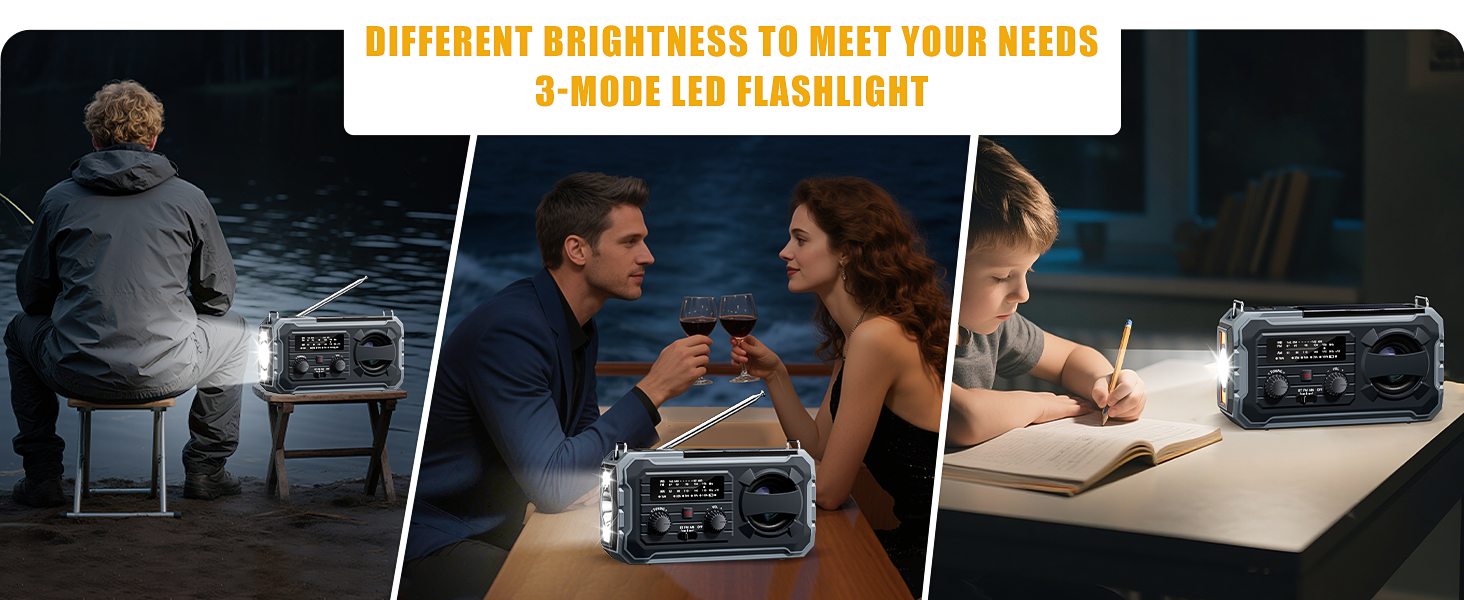 Hand Crank Emergency Radio, 10000mAh Weather Radio with AM/FM/NOAA