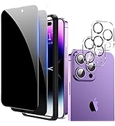 Fotbor for [2+2 Pack] iPhone 14 Pro Max Privacy Screen Protector with Camera Lens Protector, Priv...