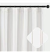 jinchan Golden Foil and White Striped Curtains 96 Inch Length for Living Room Bedroom Golden Foil...