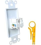 BUPLDET 1 Port CAT6 Ethernet Punch Down Insert Wall Plate - CAT 6 RJ45 Network Decora Insert Cove...