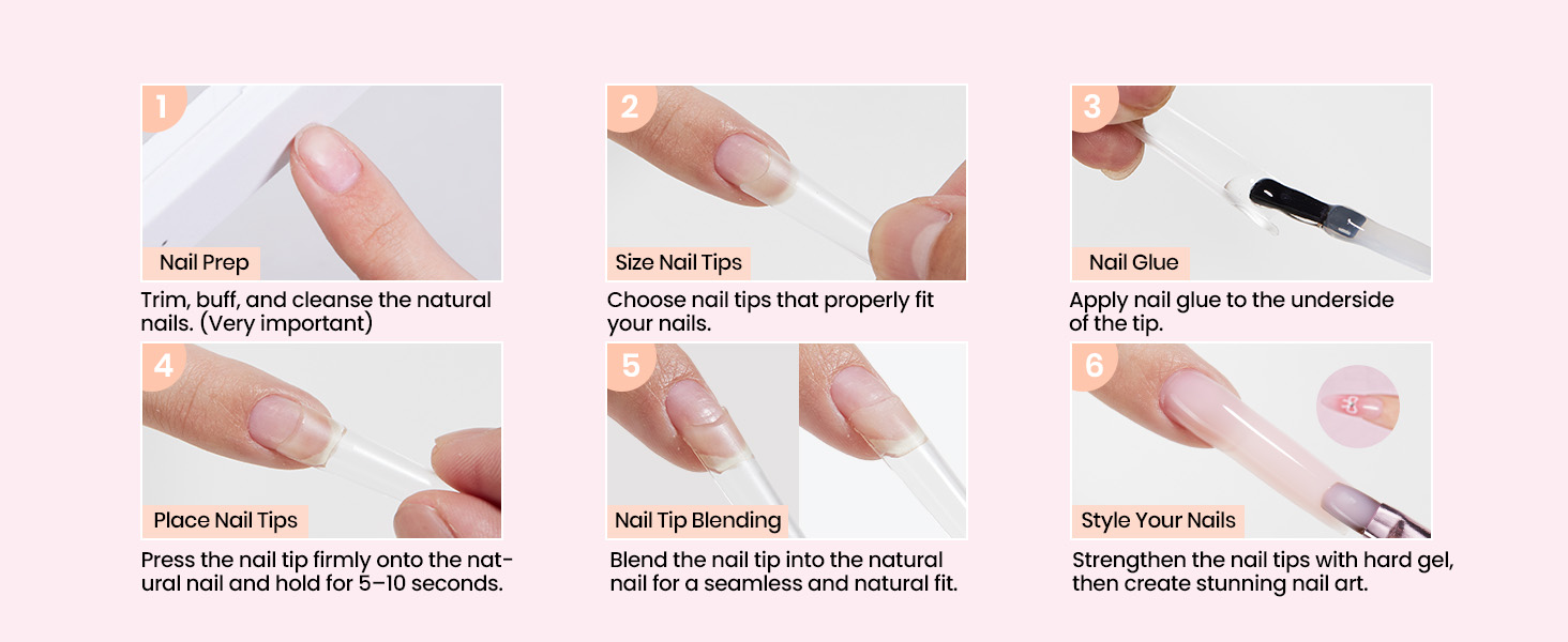 Extensions with Half Cover Tips
