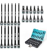 LIBRATON 3/8" Drive Impact Torx Bit Socket Set, Extra Long Torx Socket, S2 Alloy Steel Star Bit S...