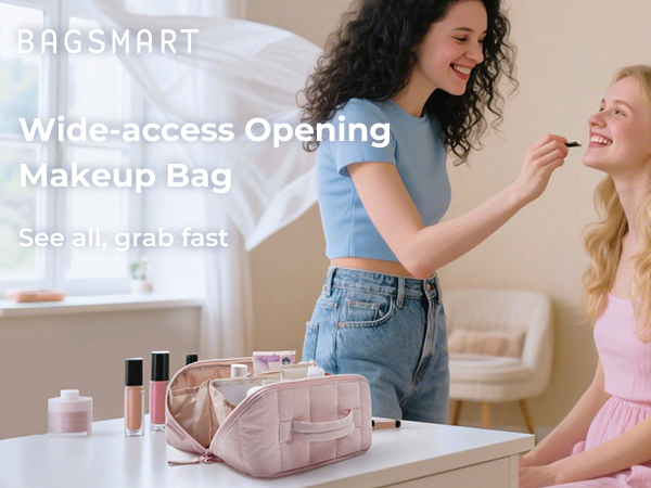 Wide-access Opening Makeup Bag