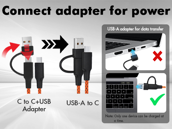 Connect Adapter for Power USB-A adapter for Data Transfer