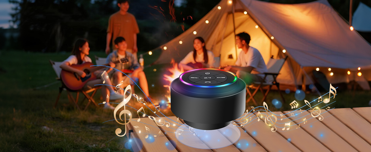 shower speaker with led light